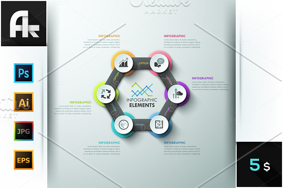 Modern Infographic Paper Template in Presentation Templates