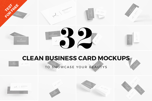 Download 32 Clean Business Card Mockups