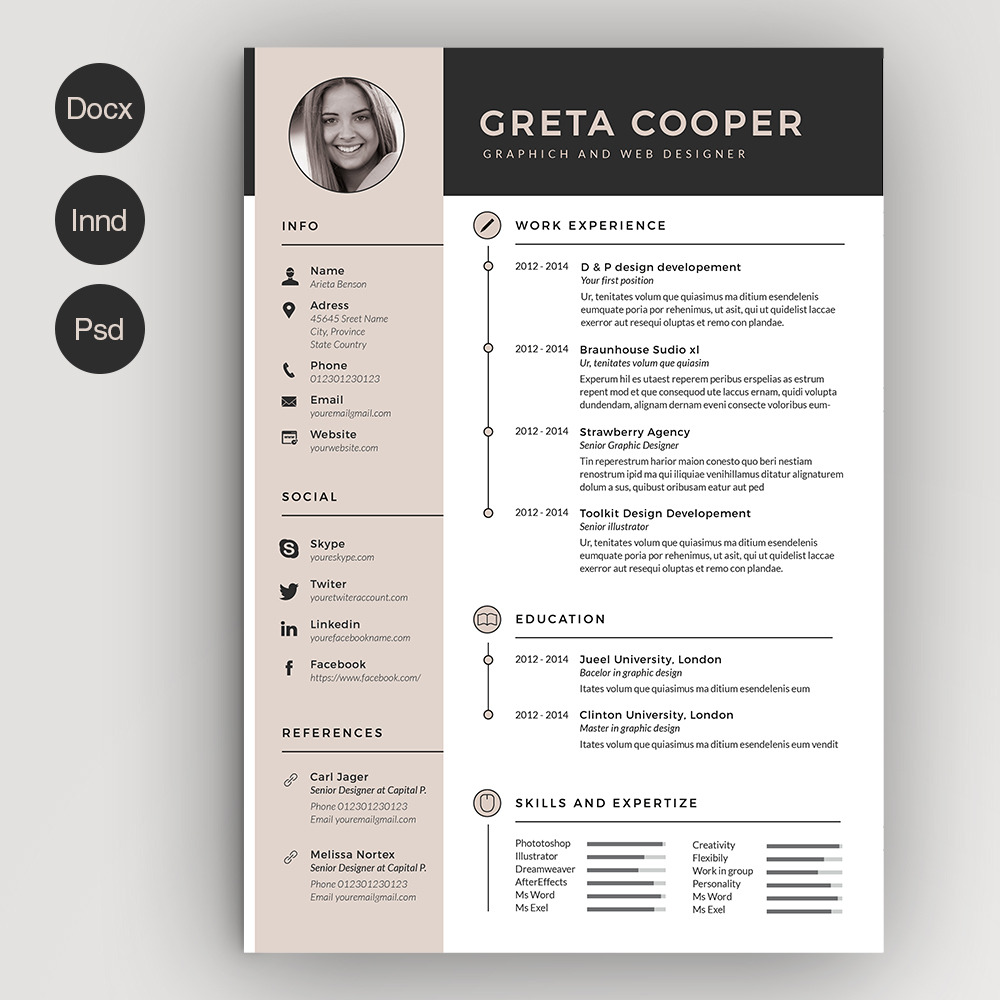 Clean Cv Resume Ii Resume Templates Creative Market