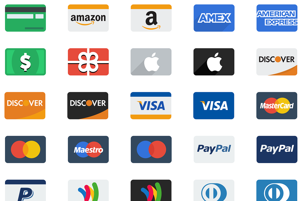 Flat Credit Card Icons in Flat Icons - product preview 1
