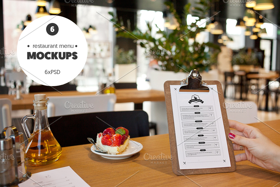 Download Restaurant menu 6 mockups ~ Product Mockups ~ Creative Market