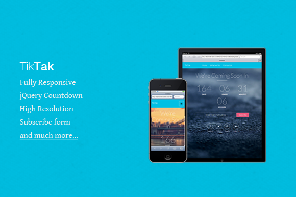 TikTak - coming soon responsive HTML in Bootstrap Themes - product preview 1