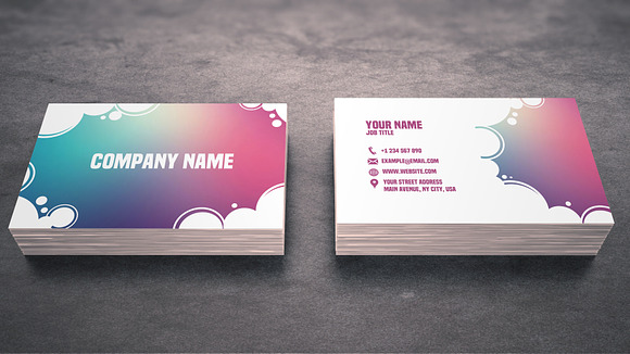 Colorful business card in Business Card Templates - product preview 2