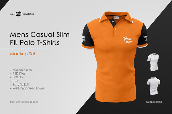 Download Free Mens Casual Polo T Shirts Mockup Set Psd Template PSD Mockups.