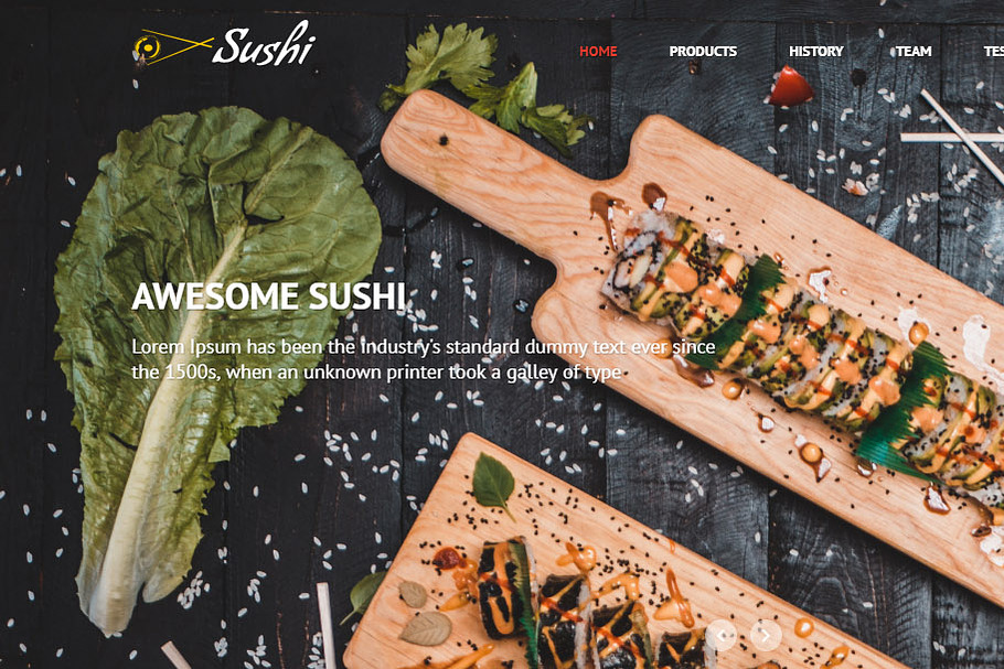 Sushi restaurant html/css template in HTML/CSS Themes