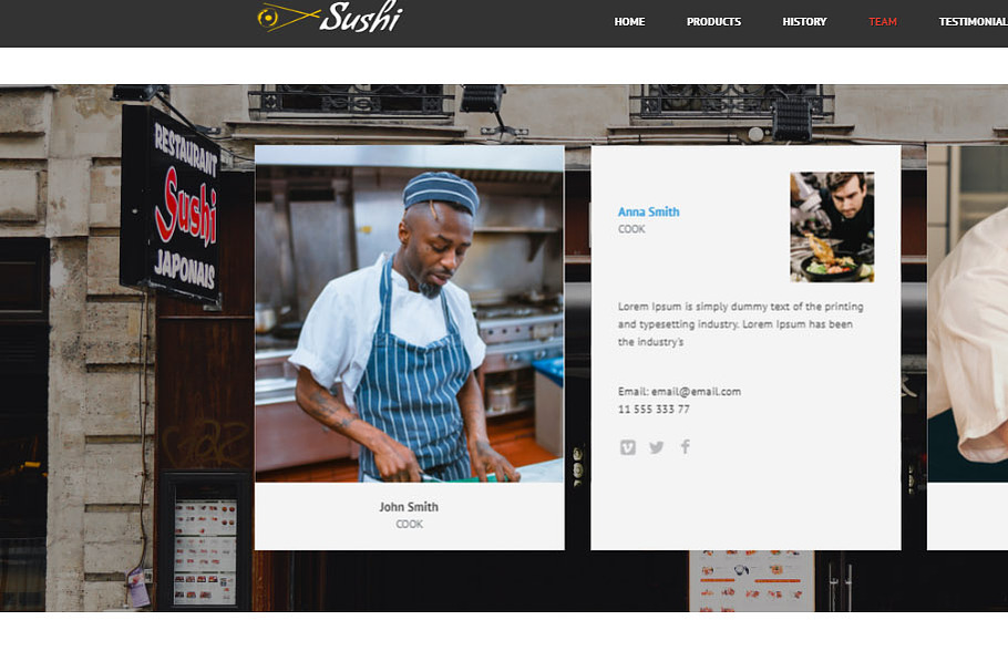 Sushi restaurant html/css template in HTML/CSS Themes - product preview 4