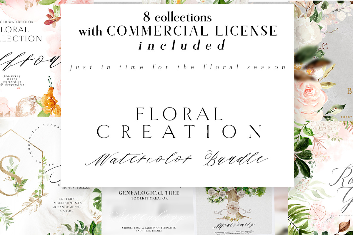 Floral Creation - Watercolor Bundle in Illustrations