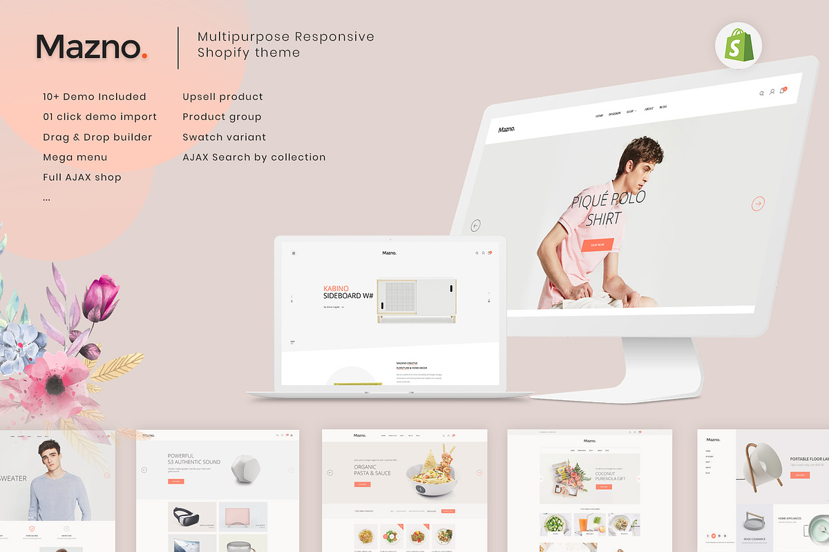 Mazno - Minimalist Shopify Theme in Bootstrap Themes