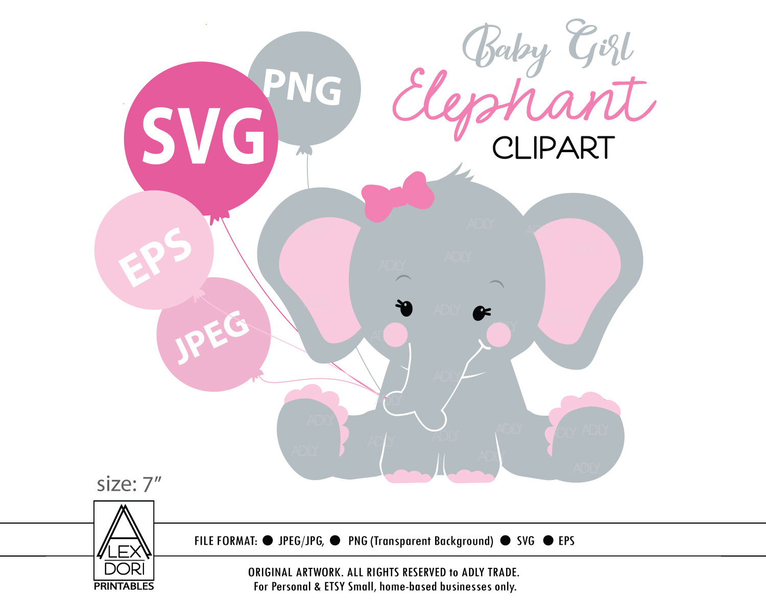 Cute Elephant SVG clipart ~ Illustrations ~ Creative Market