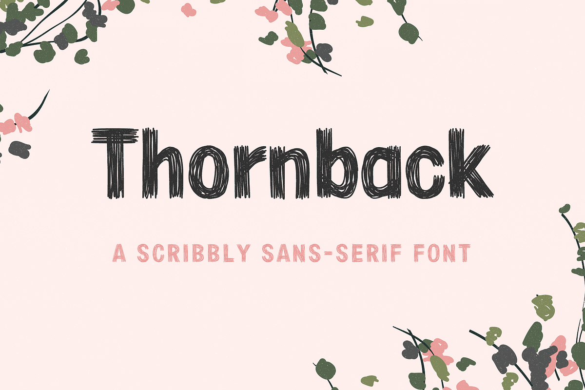 Thornback hand drawn scribbly font