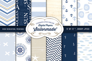 Nautical Themed Digital Papers