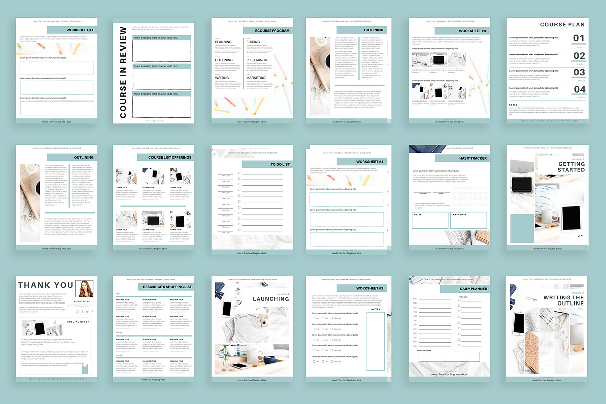 eCourse Workbook Canva Template in Magazine Templates - product preview 1