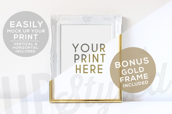 Download White and Gold Photo Frame F176