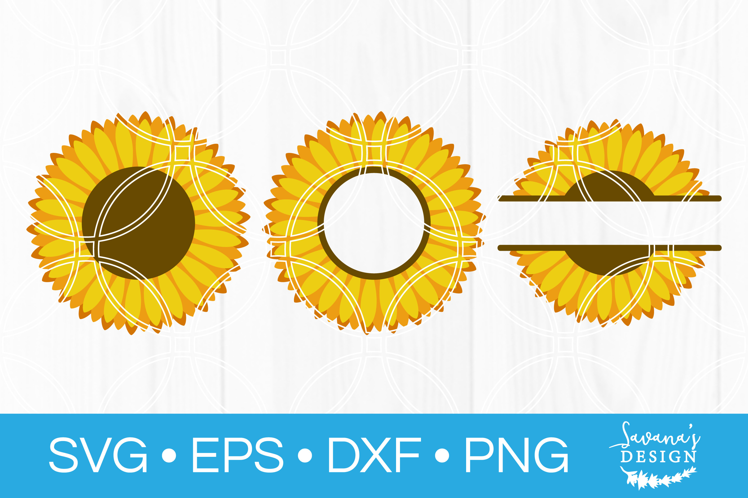 Download Sunflower Monogram SVG Cut File ~ Illustrations ~ Creative Market