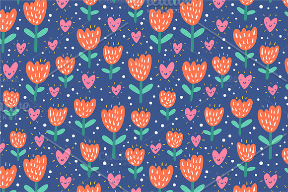 Flowers, Butterflies and Hearts in Patterns - product preview 1