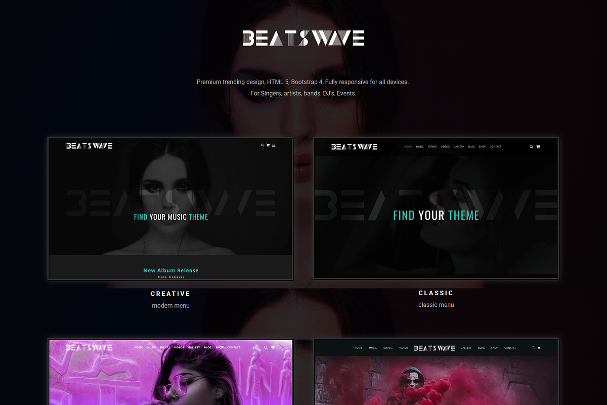 Creative Music HTML Template in HTML/CSS Themes