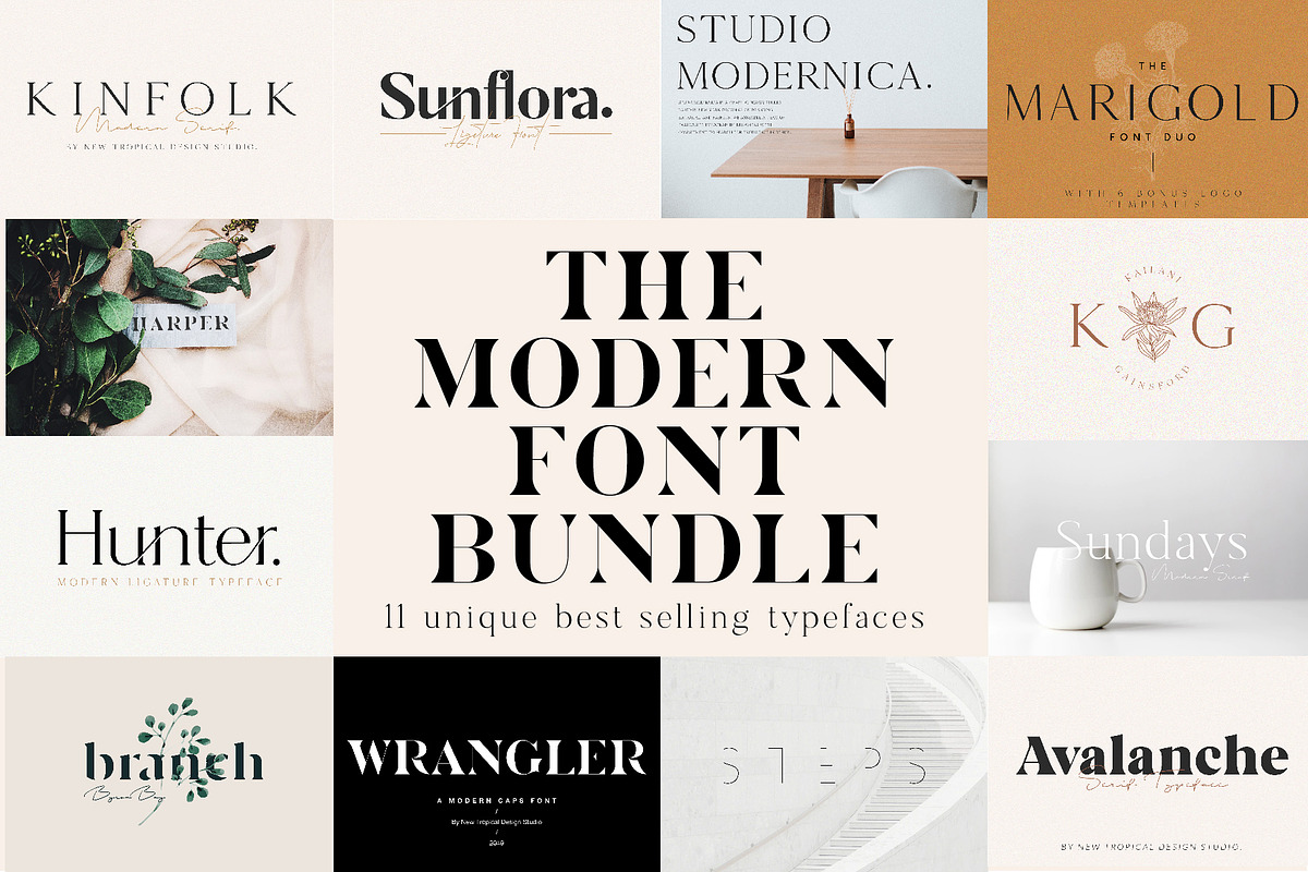 The Chic & Unique Modern Font Bundle for Logo Design and Blog and Branding