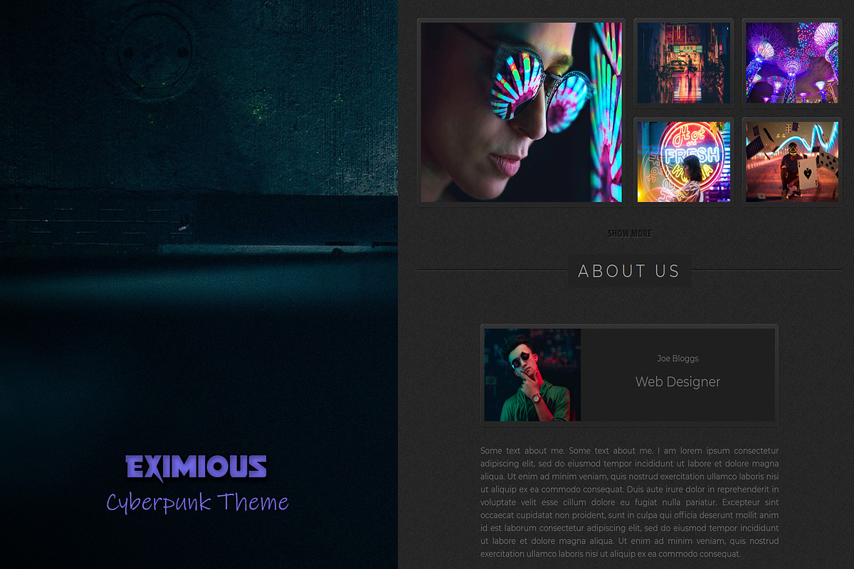 Eximious in HTML/CSS Themes
