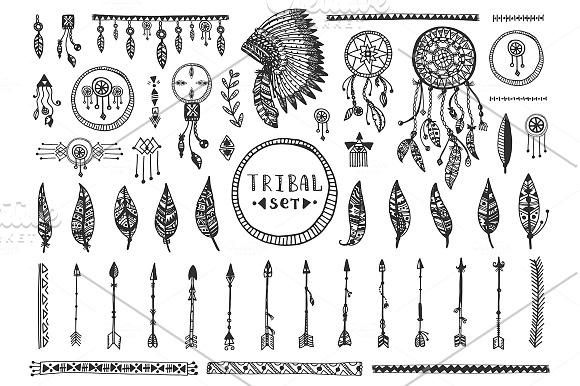 TRIBAL Vector Elements Collection in Objects - product preview 1