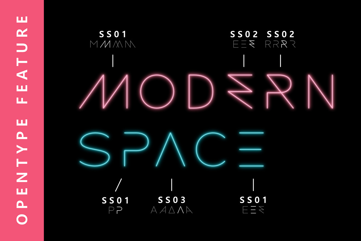 MODERN SPACE FONT in Sans-Serif Fonts - product preview 6