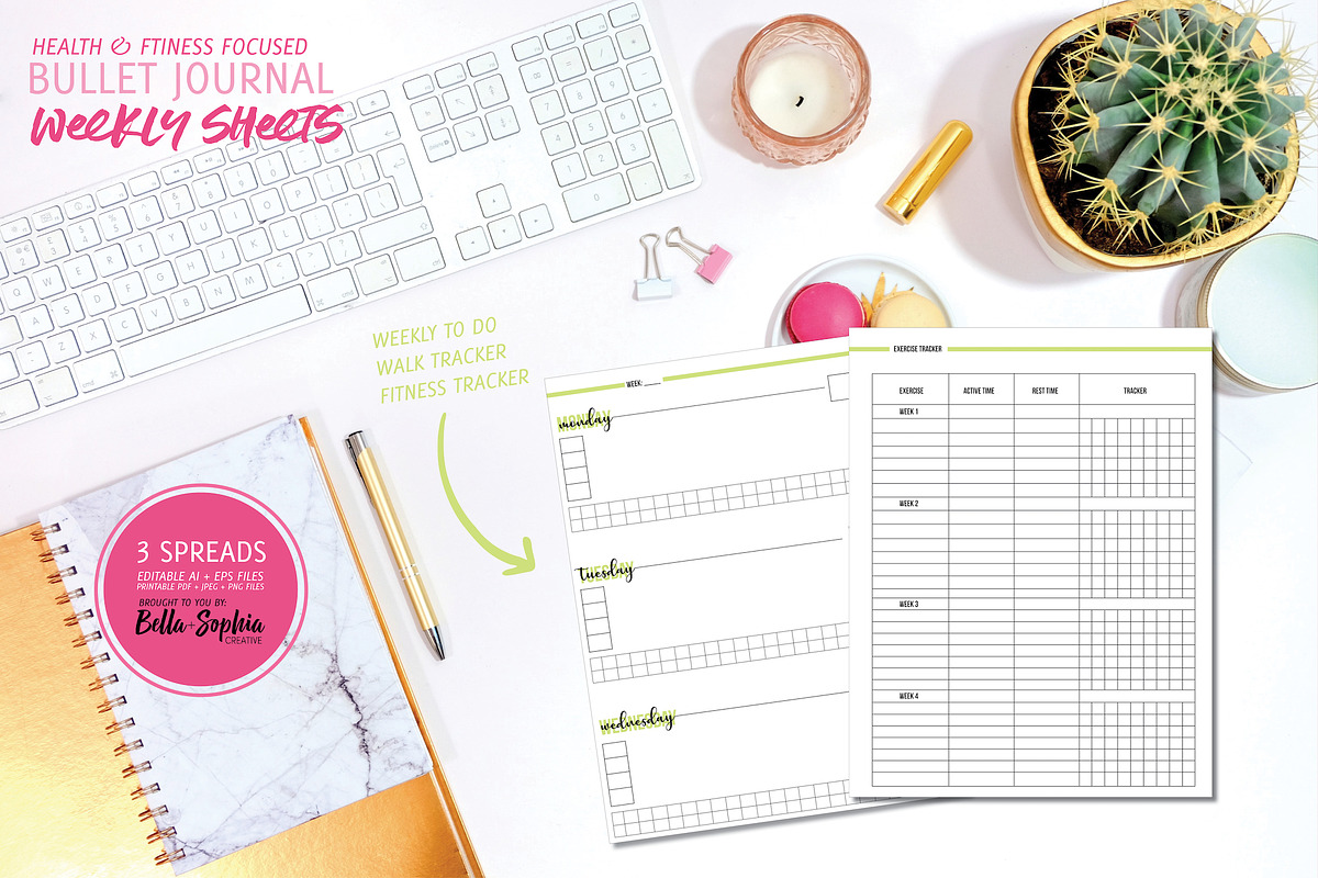 Health & Fitness Weekly Sheets in Stationery Templates