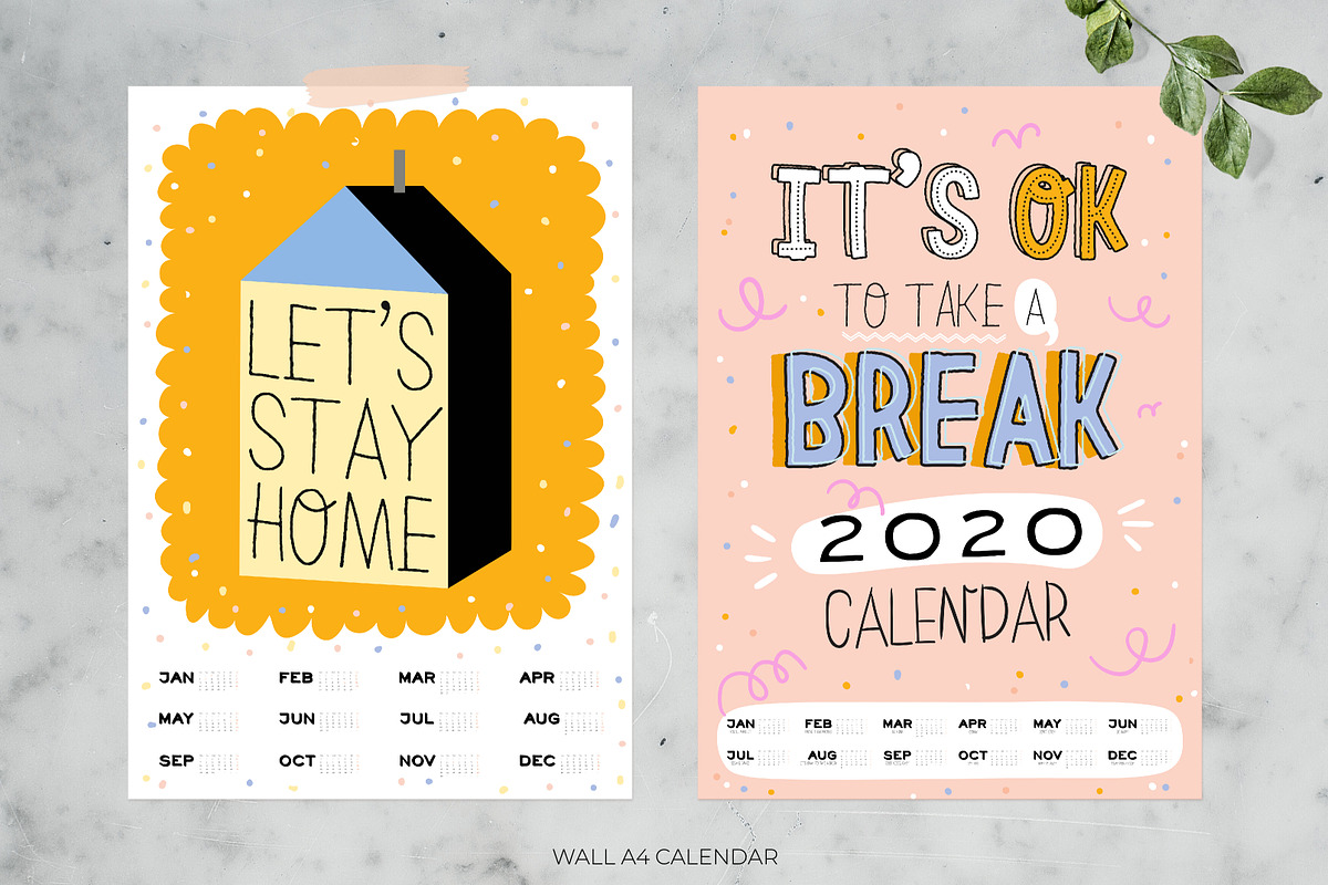 2020 Year Calendars (part 2) in Stationery Templates - product preview 1