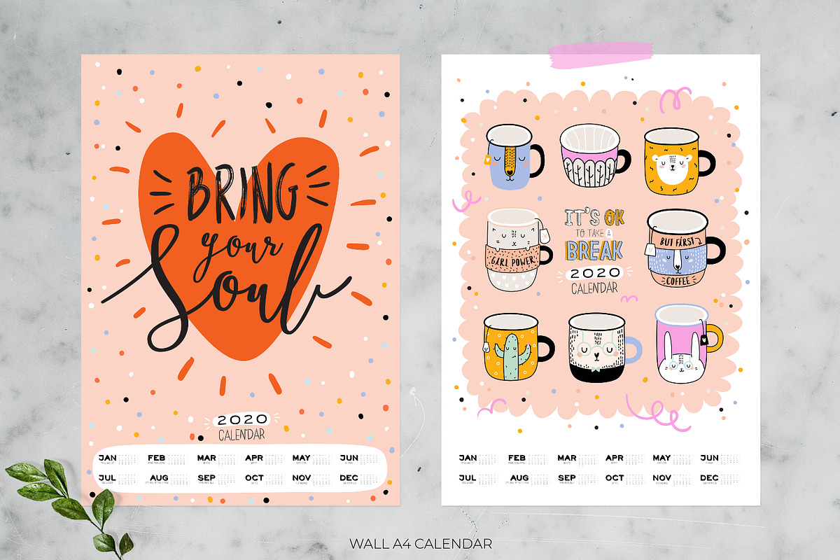 2020 Year Calendars (part 2) in Stationery Templates - product preview 2