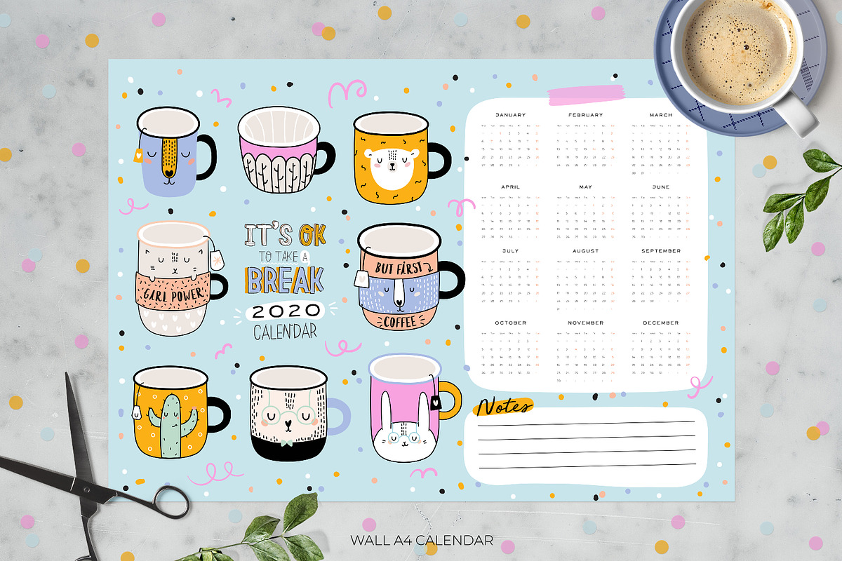 2020 Year Calendars (part 2) in Stationery Templates - product preview 3
