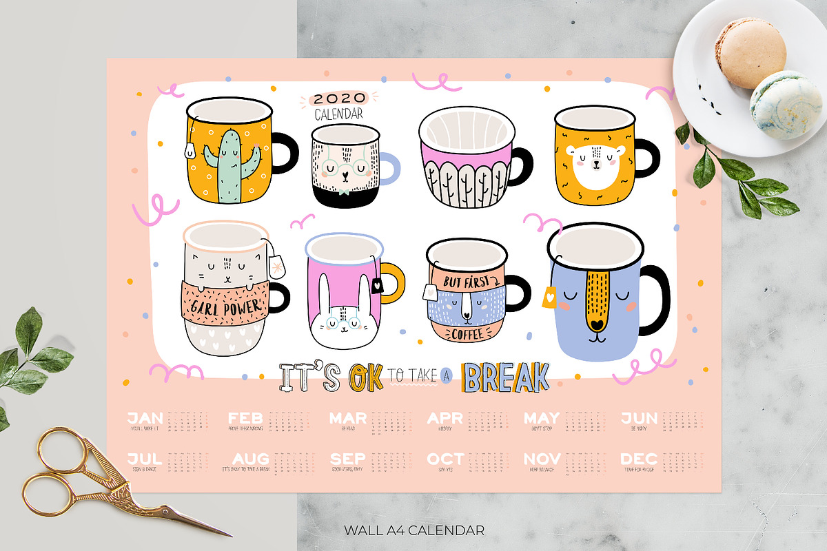 2020 Year Calendars (part 2) in Stationery Templates - product preview 4