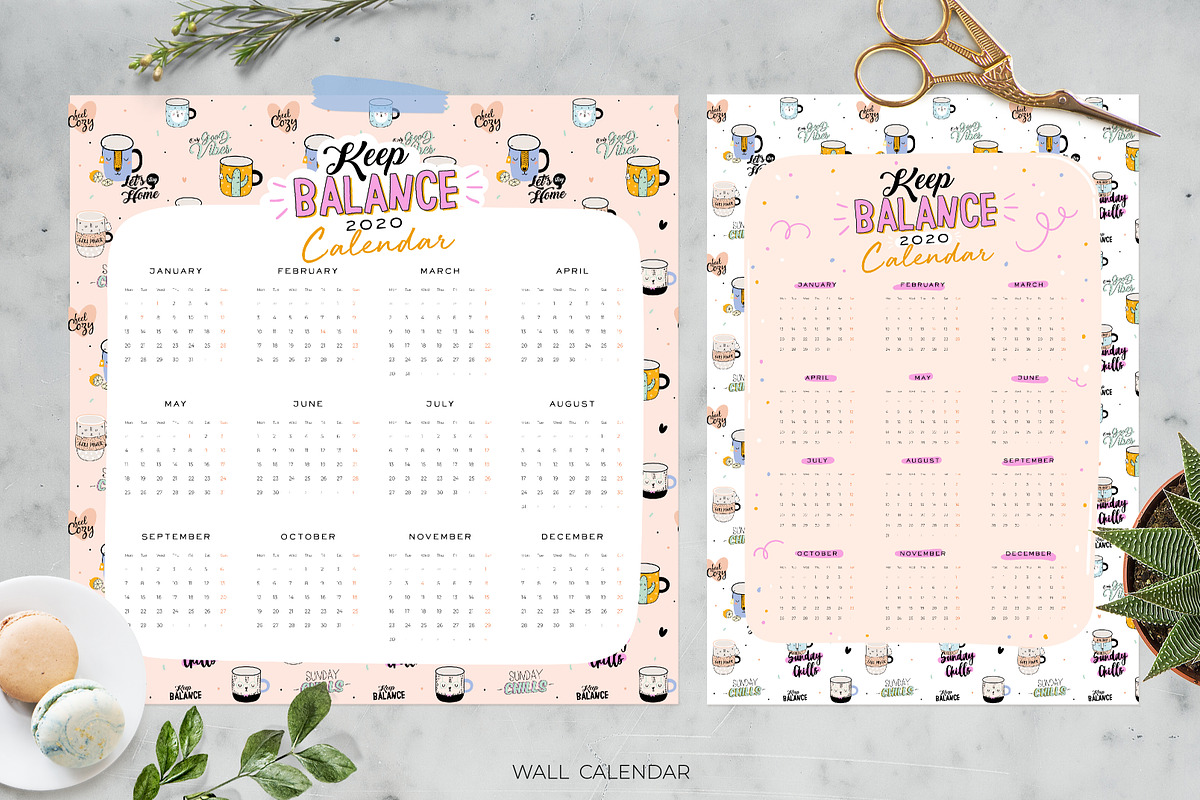 2020 Year Calendars (part 2) in Stationery Templates - product preview 7