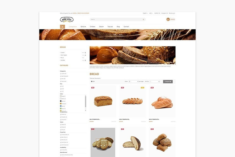 LEO BREAD PRESTASHOP THEME in Bootstrap Themes - product preview 1