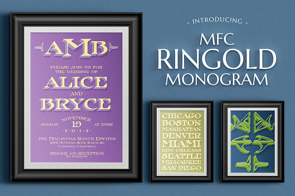 MFC Ringold Monogram - Layered Font in Display Fonts