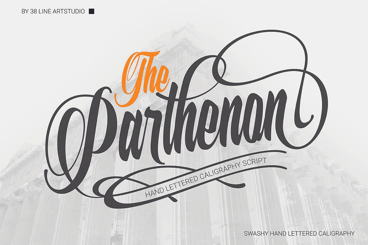 The Parthenon in Script Fonts
