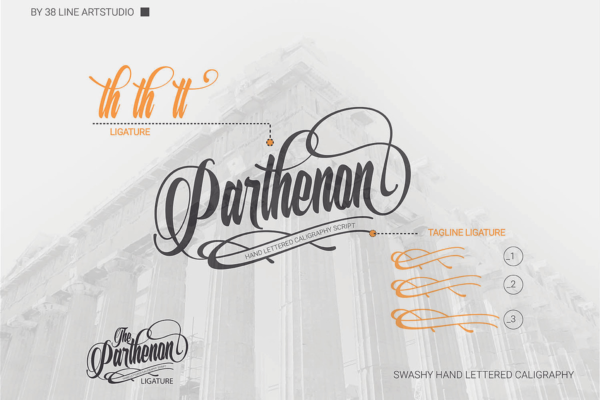 The Parthenon in Script Fonts - product preview 3
