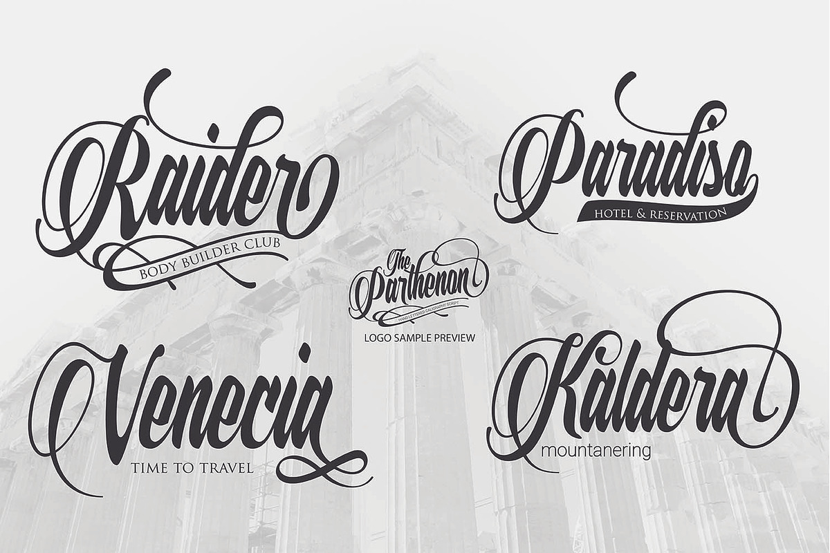 The Parthenon in Script Fonts - product preview 6