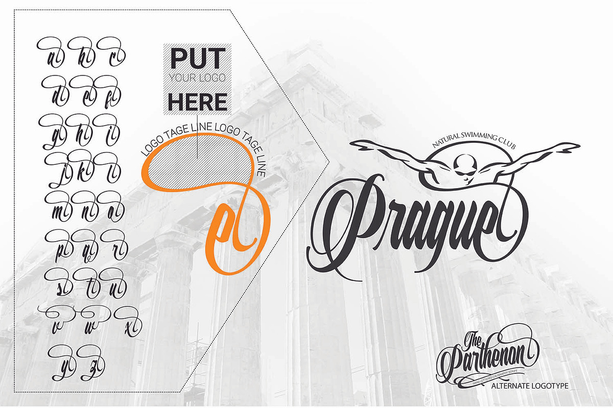 The Parthenon in Script Fonts - product preview 4