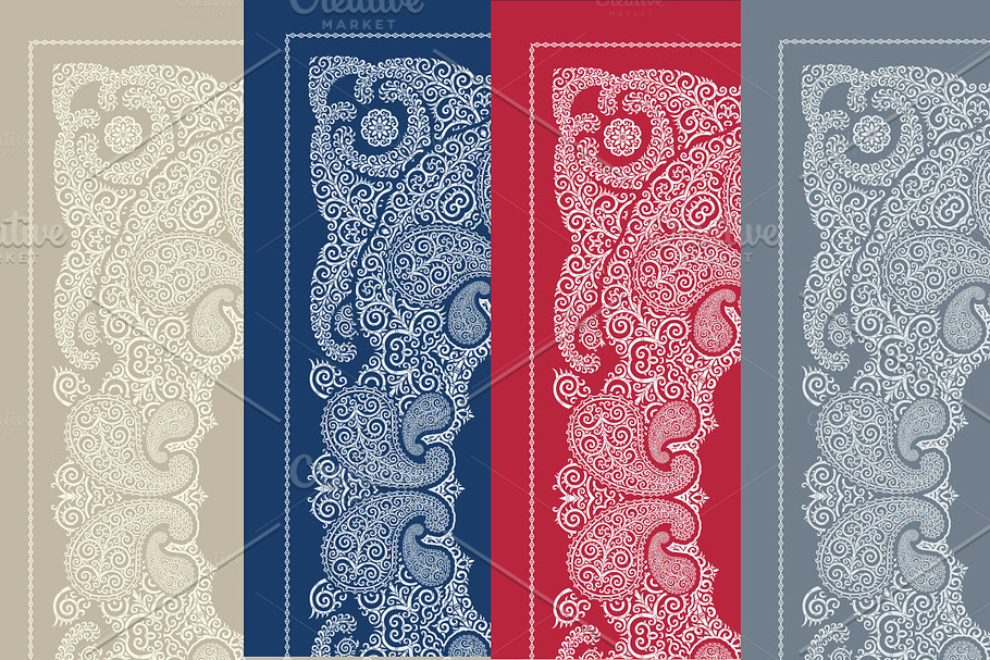 Bandanna print design set (vector) in Patterns