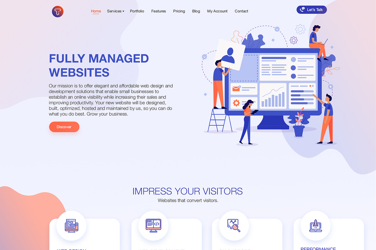Creative Agency Landing Page PSD in Website Templates
