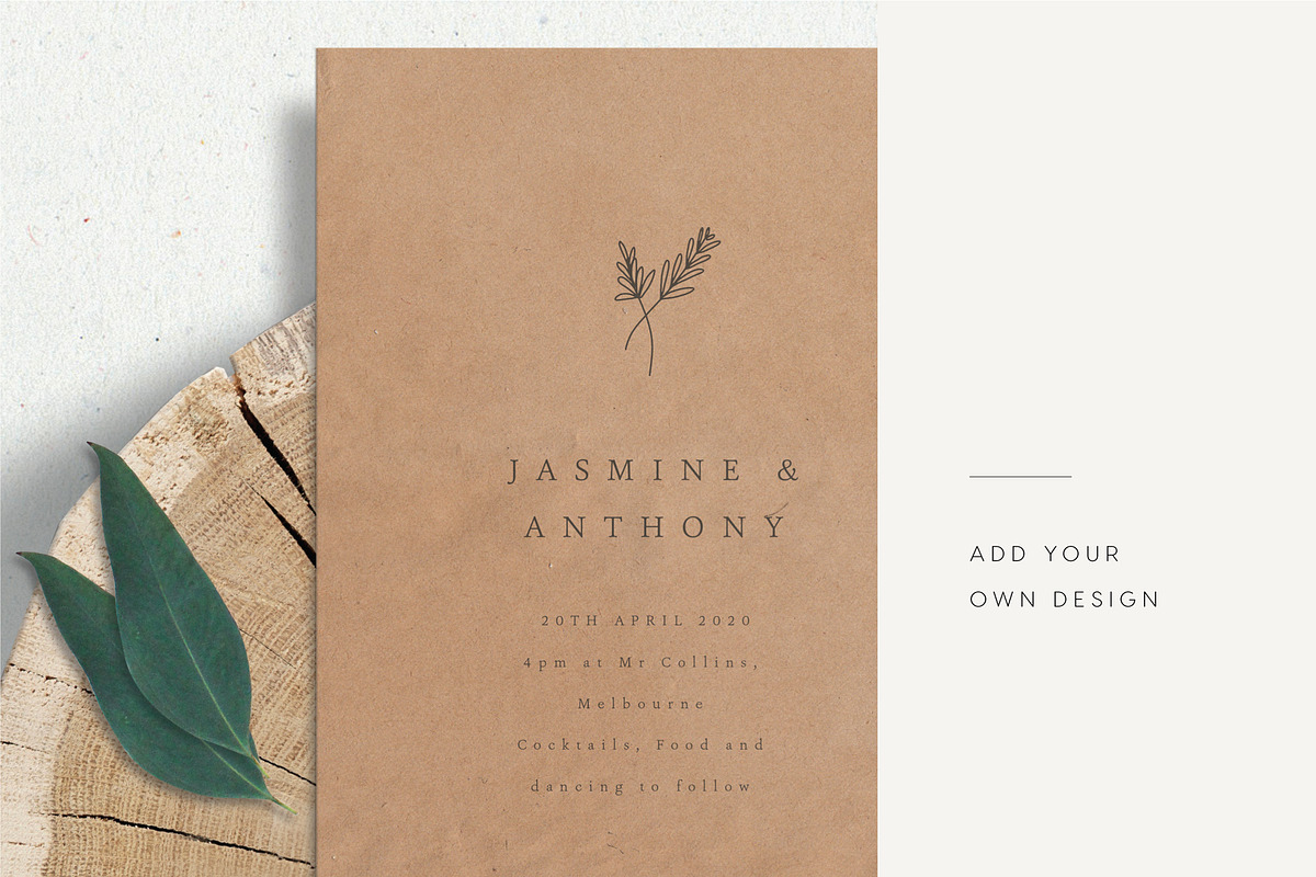 Paper and Card Natural Mockup in Invitation Templates - product preview 2