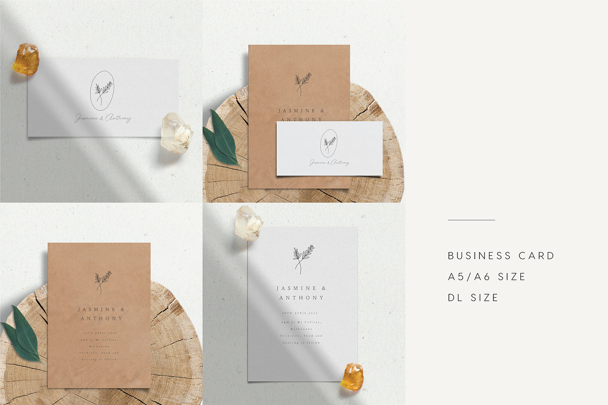 Paper and Card Natural Mockup in Invitation Templates - product preview 3