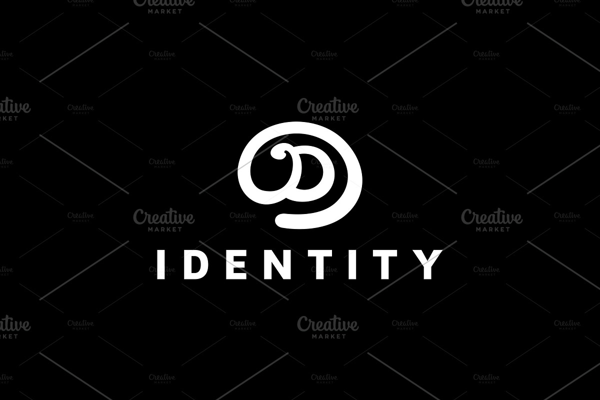 Calligraphic Letter D in Logo Templates