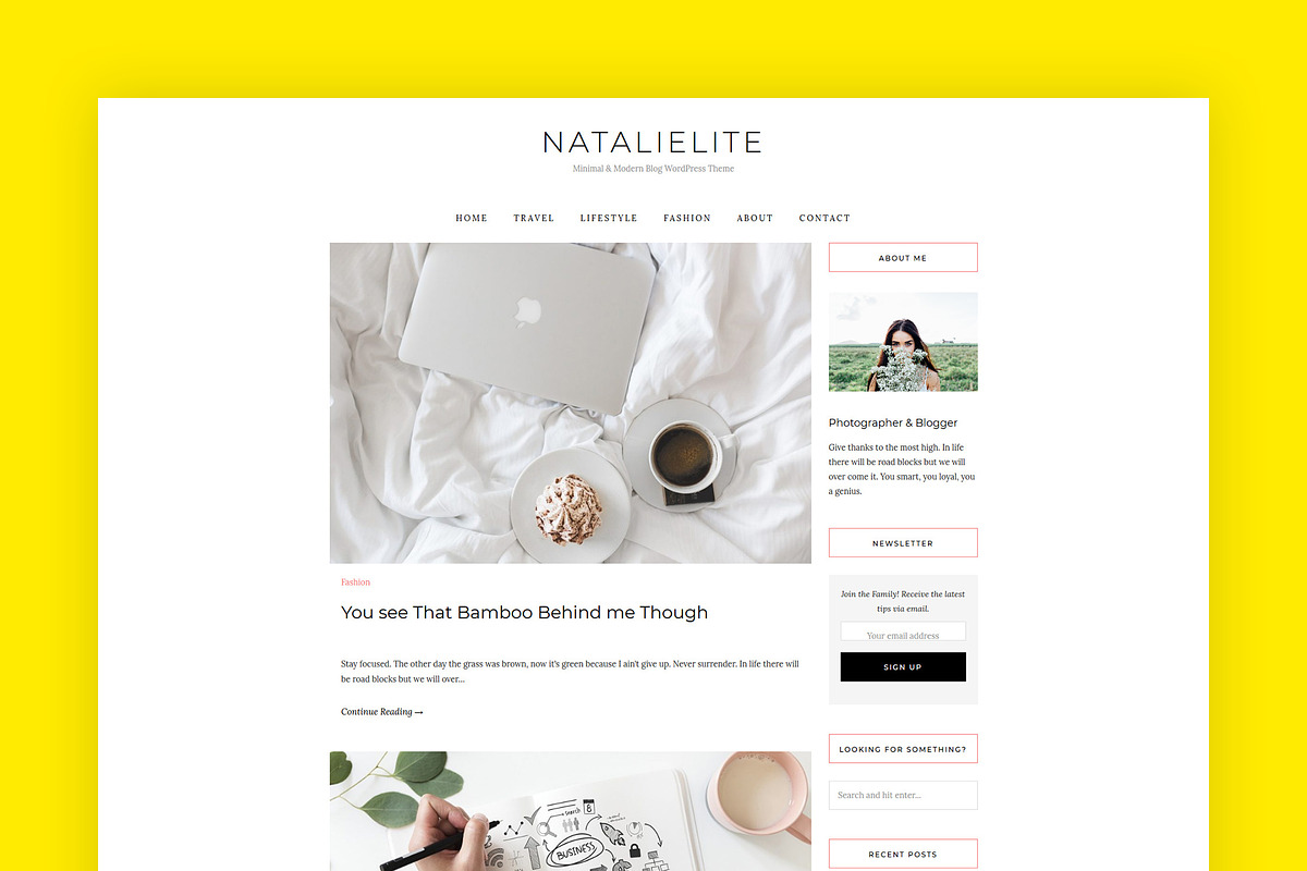 NatalieLite A WordPress Theme Blog in WordPress Blog Themes