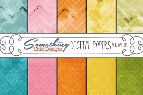 Whimsical Grunge Digital Backgrounds in Patterns