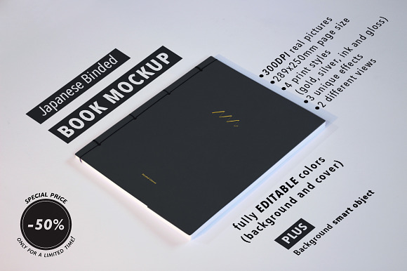 Japanese Binded Book Mockup in Product Mockups