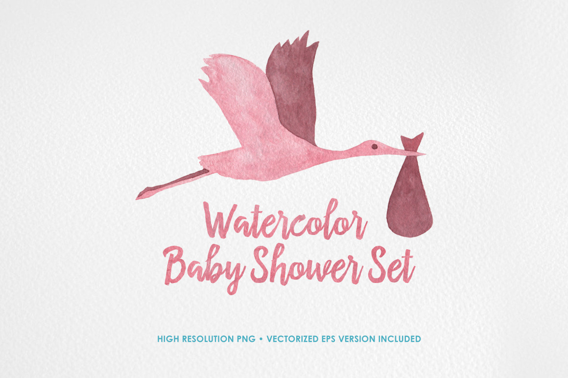 Watercolor Baby Shower Set ~ Illustrations ~ Creative Market1160 x 772