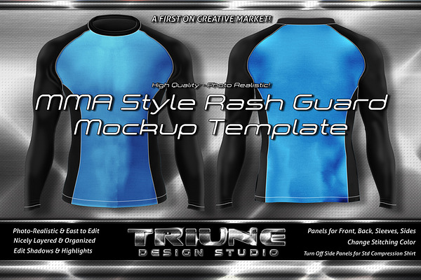 MMA Style Rash Guard Mockup Kit PSD