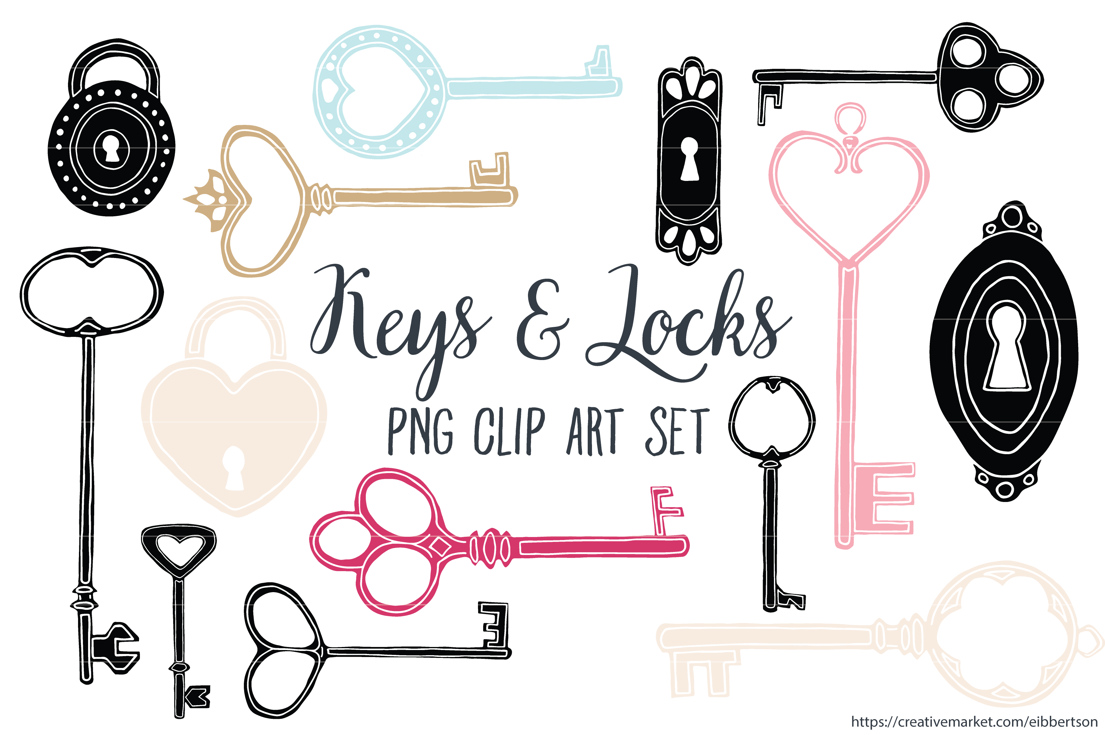 Keys Clip Art Antique Key Clipart ~ Illustrations ...