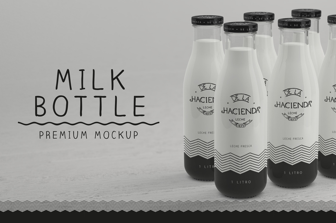 Download Milk Bottle - Premium PSD Mockup ~ Product Mockups ~ Creative Market