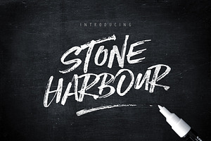Stone Harbour Brush Font + Extras