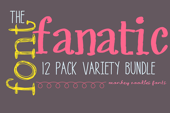 {Save 50%}-The Font Fanatic 12 Pack in Display Fonts